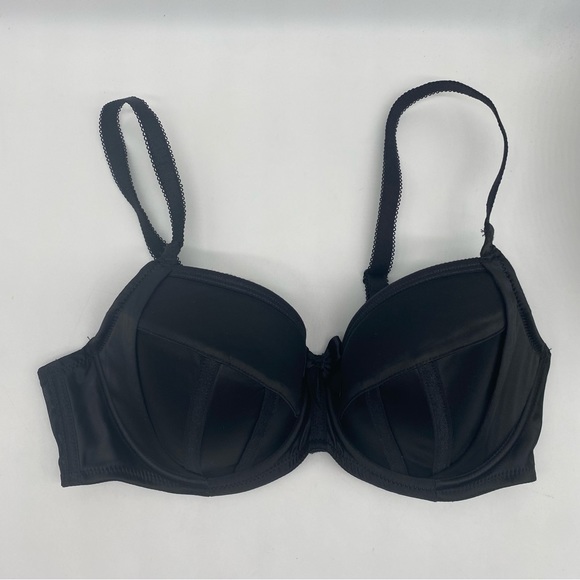 PARFAIT CHARLOTTE UNDERWIRE PADDED BRA with tuxedo bow in BLACK size 32DD NEW - Picture 4 of 6